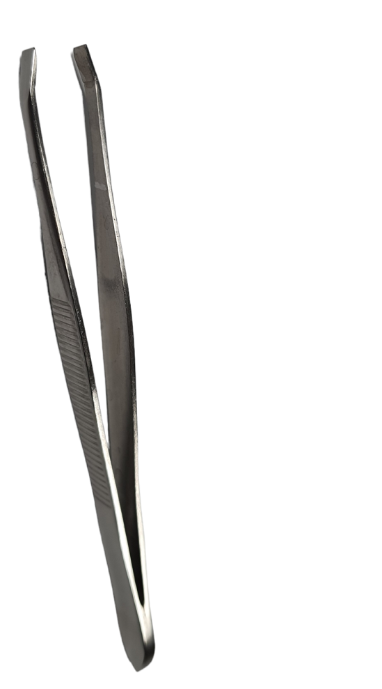 Pinzeta z chirurgické oceli s rovnými plochými čelistmi 9 cm na výšku